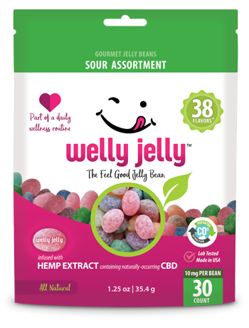 CBD Edible - Welly Jelly Beans - Sour Assortment - Award Winning CBD Edible, CBD Gummies.