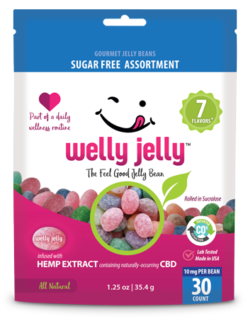CBD Edible - Welly Jelly Beans - Sugar-Free Assortment - Award Winning CBD Edible, CBD Gummies.