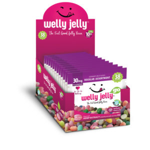 CBD INFUSED JELLY BEANS -- WELLY JELLY - 25 GO! PACK CASE REGULAR