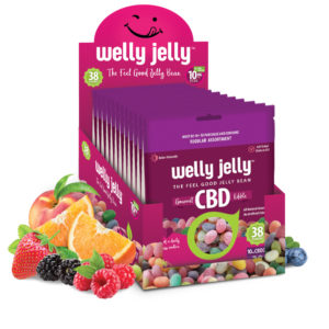 CBD INFUSED JELLY BEANS -- WELLY JELLY ALL NATURAL REGULAR - PACK CASE