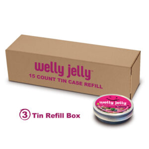 CBD INFUSED JELLY BEANS -- WELLY JELLY ALL NATURAL EDIBLE - 3 TIN CASE REFILL
